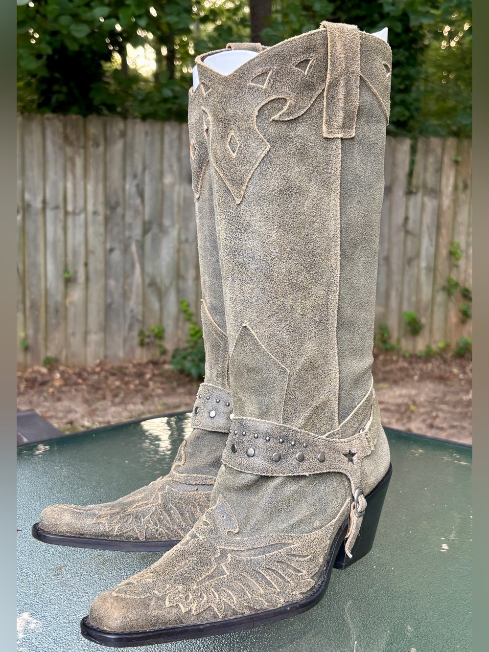 Women’s MIA - Mid-calf, Distressed Suede Western Cowboy Boots